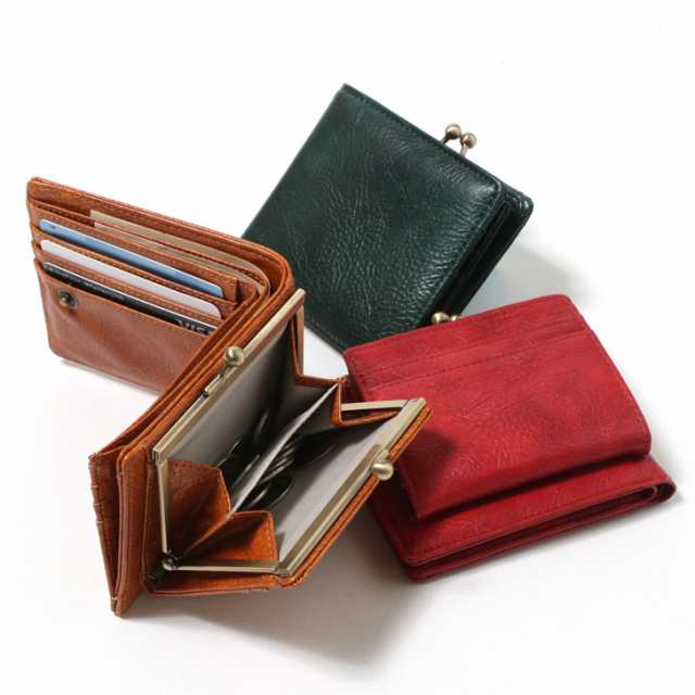 財布 レディース 二つ折り がま口 ミニ財布 お財布 コンパクト 大容量 ...