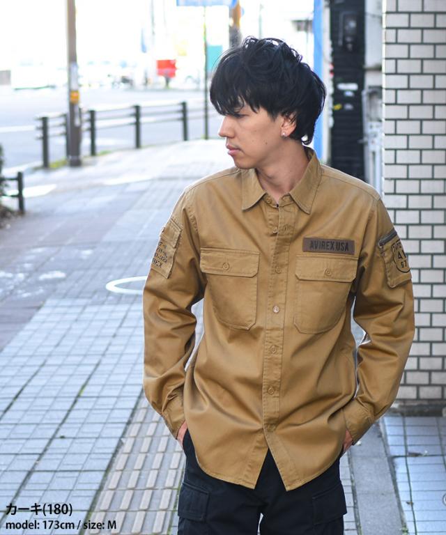 新作 AVIREX アヴィレックス ベーシック ファティーグシャツ 長袖 メンズ トップス アウター ジャケット カジュアルシャツ ミリタリー シャツ 秋冬 おしゃれ シンプル かっこいい ブランド 大人 定番 上着_7