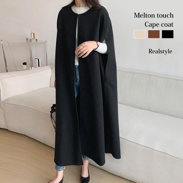 新作 ケープコート レディース ロング 秋 冬 春 薄手 大きいサイズ ノーカラー アウター きれいめ 暖かい ポンチョ 通勤 通学 上着 羽織り ノースリアウター