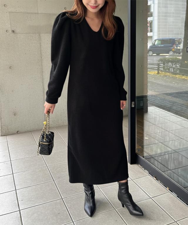 新作 ワンピース ロング レディース ボア 裏起毛 暖かい 厚手 お出かけ 韓国ファッション きれいめ 長袖 あったか 防寒 冬 ポケット付き_14