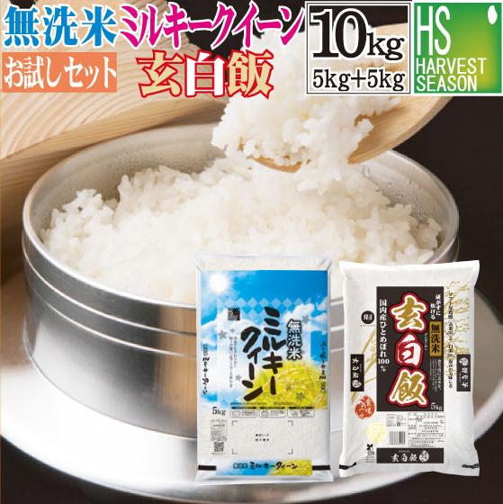 無洗米 福井ミルキークイーン5kg と 無洗米玄白飯5kg の計10kgの組合せセット 令和7年産【送料無料】【北海道沖縄へは別途送料760円】