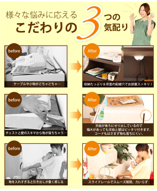 【廃番。完売】組立簡単 チェスト 幅750×高909 Chesca チェスカ ※代引/同梱/返品不可/個別送料計算 CSC-9075H #02の通販は