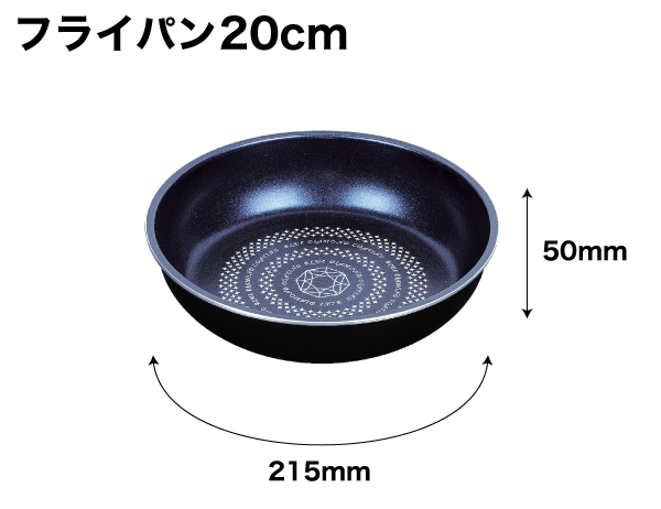 クックウェア7点セット ルクスパン LUQUS PAN　ガス火＆IH対応　ブルーダイヤモンドコート #10の通販は