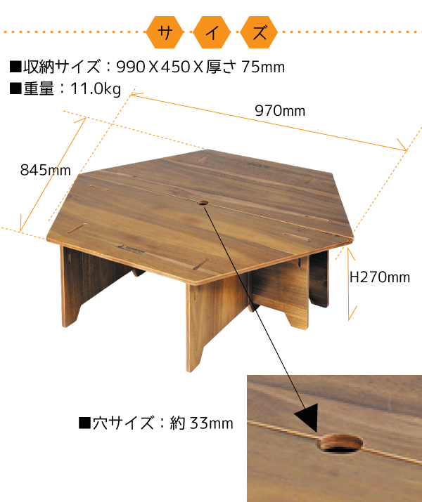 送料無料】組合せて使える 木製 ヘキサセンターテーブル 96 （大テーブル 2個組） 収納バッグ付 CSクラシックス ヘキサゴンテーブル  CAPTAIN STAG キャンプ アウトドア バーベキュー ローテーブル cs classicsの通販はau PAY マーケット -  グットライフショップ | au PAY ...