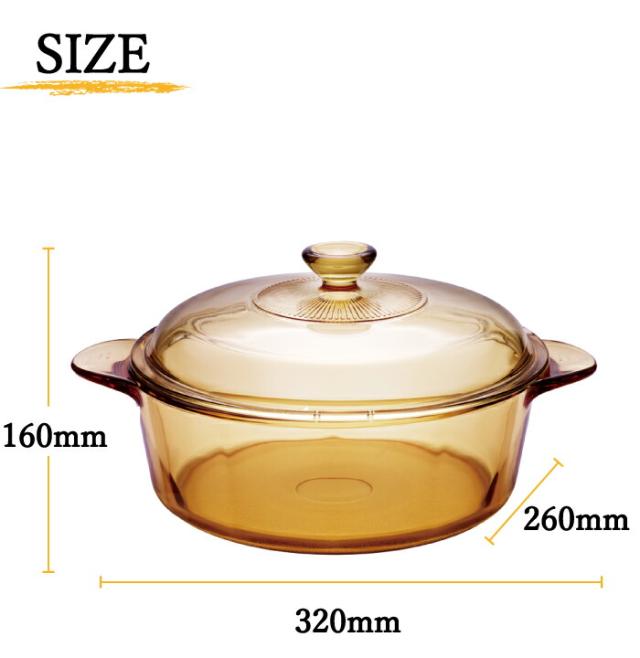 VISION 耐熱ガラス フライパン×1・蓋付き両手鍋20cm×1・24cm×1