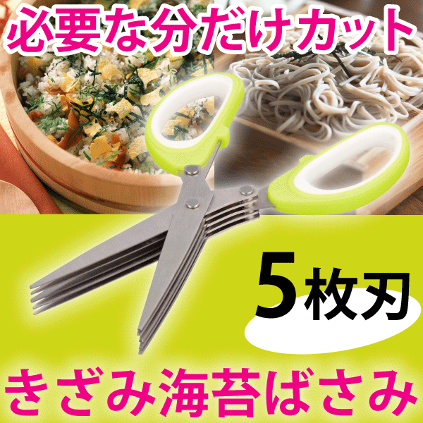 きざみ海苔はさみ 5枚刃 3 5mmカット そうめんやおそばのお供に Hb 0655 10の通販はau Pay マーケット グットライフショップ