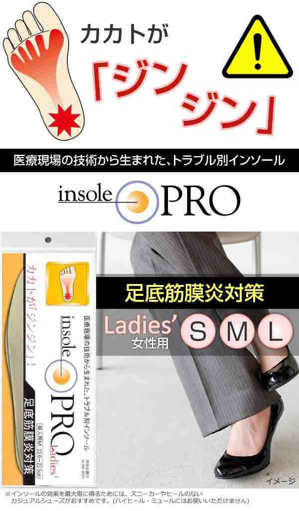 インソールプロ 足底筋膜炎対策 レディース 女性用 S/M/L 足底筋膜炎 インソール 足底腱膜炎 靴の中敷き 土踏まずの通販はau PAY  マーケット - キレイサプリ