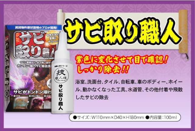 サビ取り剤【即納】技職人魂 サビ取り職人 100ml【工具・自転車のサビ落としに!! プロのサビ取りクリーナー】の通販はau PAY マーケット -  キレイサプリ