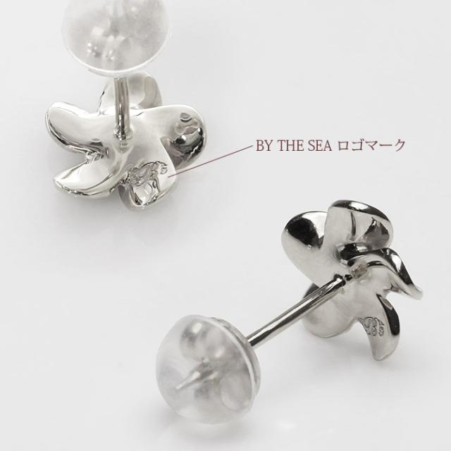 ハワイアンジュエリー ピアス プルメリア ホワイトゴールド ピアス