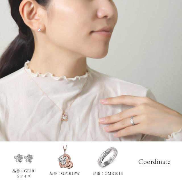 ハワイアンジュエリー ピアス プルメリア ホワイトゴールド ピアス