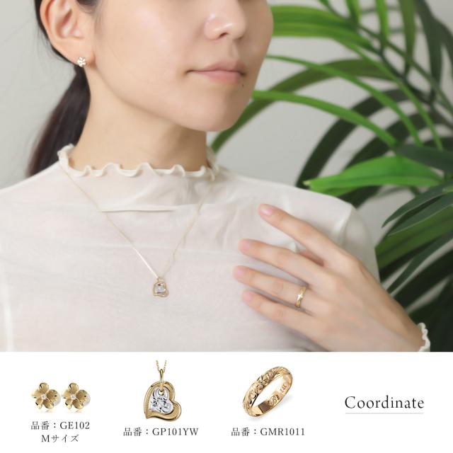 ハワイアンジュエリー ピアス プルメリア イエローゴールド ピアス Mサイズ 花8mm 片耳(1個)購入可 K14ハワイアンジュエリー ピアス ジルコニア 14K シリコンキャッチ シンプル 20G ゲージ BY THE SEA バイザシー プレゼント 父の日 【品番：GE102】_8