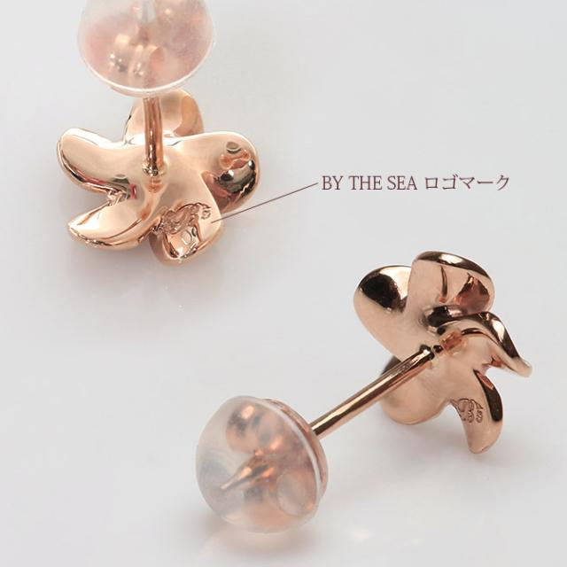 ハワイアンジュエリー ピアス プルメリア ピンクゴールド K14 ピアス M