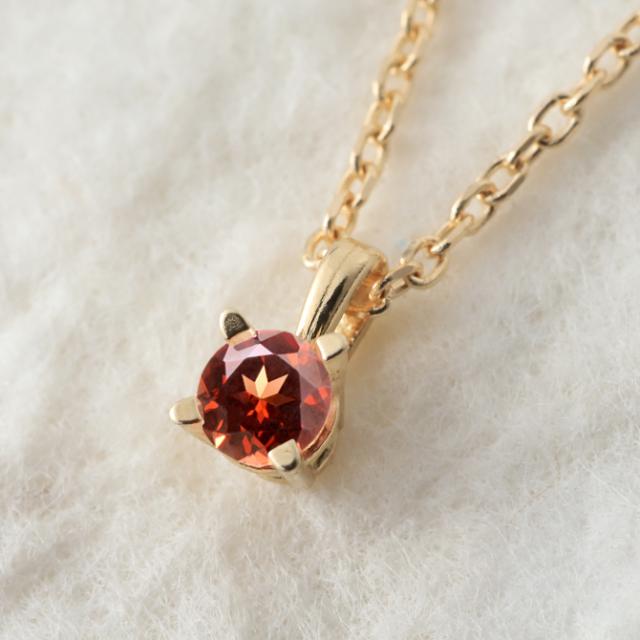 ガーネット ネックレス K14 ゴールド ネックレス ハワイアンジュエリー ネックレス 14K K14ゴールド 14金 イエローゴールド ピンクゴールド ホワイトゴールド 1月誕生石 一粒 ギフトラッピング可能 BYTHESEA プレゼント 母の日 【品番：CG-GP501-1】_2
