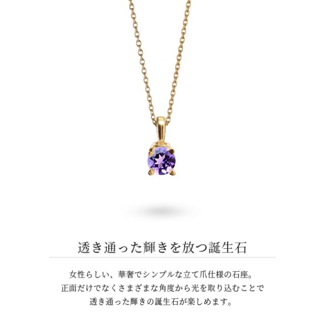 アメシスト ネックレス K14 ゴールド ネックレス ハワイアンジュエリー ネックレス 14K K14ゴールド 14金 イエローゴールド ピンクゴールド ホワイトゴールド 2月誕生石 一粒 ギフトラッピング可能 BYTHESEA プレゼント 母の日 【品番：CG-GP501-2】_3