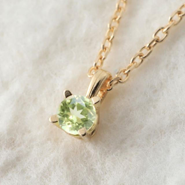 ペリドット ネックレス K14 ゴールド ネックレス ハワイアンジュエリー ネックレス 14K K14ゴールド 14金 イエローゴールド ピンクゴールド ホワイトゴールド 8月誕生石 一粒 ギフトラッピング可能 BYTHESEA プレゼント 母の日 【品番：CG-GP501-8】_2