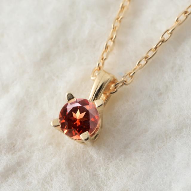 ガーネット ネックレス K18 ゴールド ネックレス 1月誕生石 一粒 18金 18K イエローゴールド ホワイトゴールド チェーン 長さ選べる 40cm 45cm 50cm ギフトラッピング可能 シンプル 華奢 上品 Rapture 彼女 妻 女性 レディース プレゼント 【品番：CG-RSP-29051-1】_1