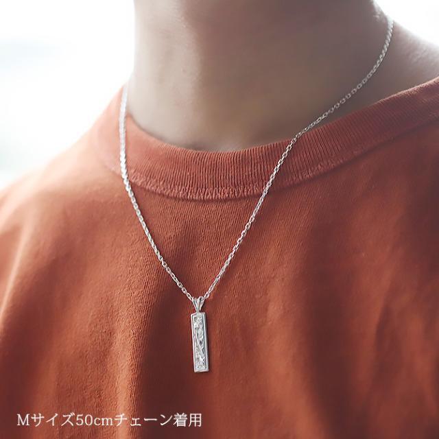 ハワイアンジュエリー シルバー ペアペンダントトップ 2個セット 刻印 無料 誕生石入れ可 スクエア プレート Mサイズ シルバー925 ネックレス チェーン別売 ペンダントヘッド カップル 夫婦 プレゼント 父の日 【品番：SP10802P】_3