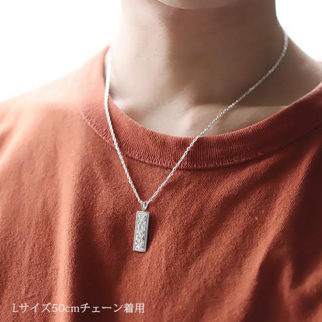 ハワイアンジュエリー ネックレス ペア 誕生石 シルバー ハワイアンジュエリー ペアネックレス 刻印 2本セット スクエア プレート Lサイズ シルバー925 ギフト ラッピング 大人 友達 カップル 夫婦 プレゼント 父の日 【品番：CG-SP11002P】_3