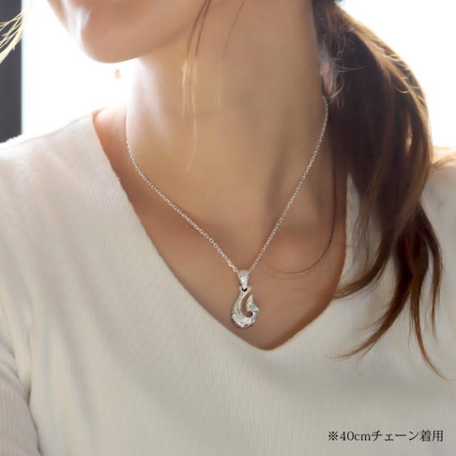 ハワイアンジュエリー ネックレス フィッシュフック モアナ ネックレス 刻印 無料 誕生石入れ可 ボリューム 厚み シンプル シルバー925 ギフトラッピング可能 チェーン 長さ選べる プレゼント 父の日 【品番：CG-SP2960】_2