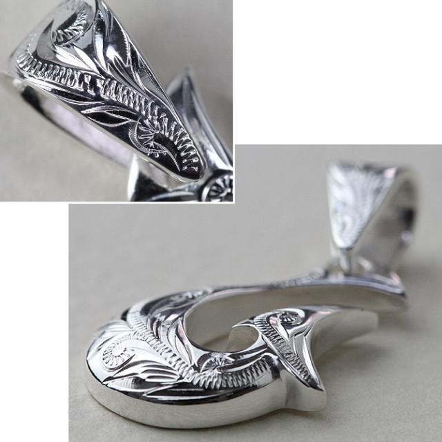 ハワイアンジュエリー ネックレス フィッシュフック モアナ ネックレス 刻印 無料 誕生石入れ可 ボリューム 厚み シンプル シルバー925 ギフトラッピング可能 チェーン 長さ選べる プレゼント 父の日 【品番：CG-SP2960】_7