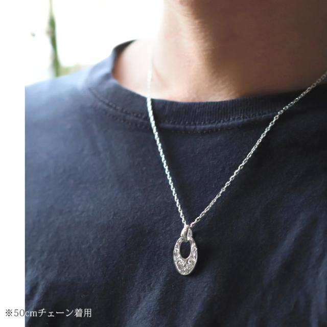 ハワイアンジュエリー ネックレス シルバー ネックレス 刻印 無料 誕生石入れ可 オーバルサークル Sサイズ 全長26mm ロジウムコーティング シルバー925 ギフトラッピング可能 チェーン 長さ選べる プレゼント 父の日 【品番：CG-SP308】_7
