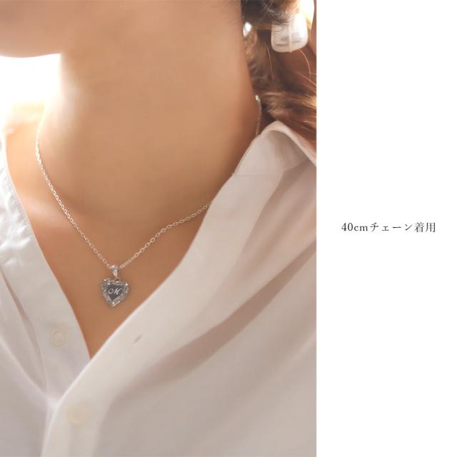 ハワイアンジュエリー ネックレス イニシャル シルバー ネックレス 刻印 無料 誕生石入れ可 ハート シルバー925 ギフトラッピング可能 チェーン 長さ選べる BY THE SEA バイザシー プレゼント 母の日 【品番：CG-SP314】_4