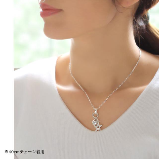 ハワイアンジュエリー ネックレス シルバー ネックレス 刻印 無料 誕生石入れ可 ジルコニア スター ハート 星 シンプル シルバー925 ギフトラッピング可能 チェーン 長さ選べる プレゼント 父の日 【品番：CG-SP3195】_2