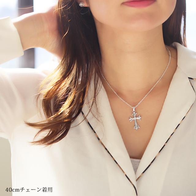 ハワイアンジュエリー ネックレス ペア 誕生石 シルバー ペアネックレス 刻印 誕生石選べるフレア 百合 クロス シルバー925 ギフト ラッピング 長さ選べるシンプル BY THE SEA バイザシー カップル 夫婦 プレゼント 母の日 【品番：CG-SP321P】_3