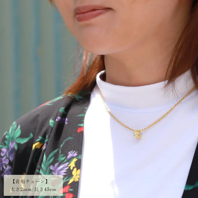 ハワイアンジュエリー ネックレス プルメリア シルバー ネックレス イエロー チューブ ジルコニア シルバー925 イエローコーティング ギフトラッピング可能 チェーン 長さ選べる プレゼント 父の日 【品番：CG-SP56907】_4