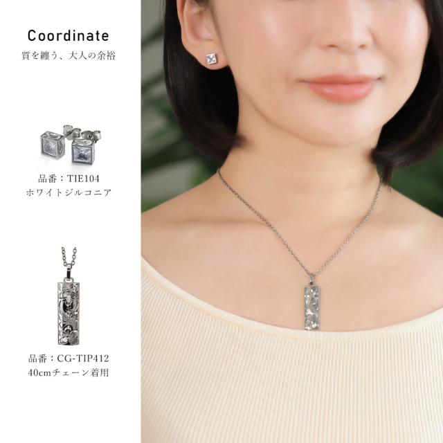 金属元素アレルギー反応 ピアス ハワイアン宝飾品 純チタン 一粒 白いこと ブラックジルコニア 片耳買いもとめる能力のある スタッドピアス 真四角 かぎ分ける 分かりやすい 20G(ゲージ) BY THE TIEAバイザシー | メンズ レディース 差し上げ物 【品番：TIE104】