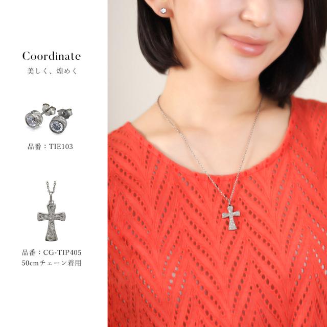 ハワイアンジュエリー ペンダントトップ 金属アレルギー 対応 ネックレス 夏 汗純チタン 刻印 無料 誕生石 クロス チェーン別売りステンレスより軽く肌に優しい メンズ レディース プレゼント 父の日 【品番：TIP405】_6