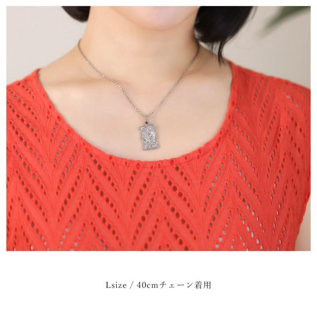 ハワイアンジュエリー ネックレス 金属アレルギー 対応 ネックレス 夏 汗純チタン ネックレス 刻印 無料 誕生石 ウェーブプレート Lサイズ チェーン 長さ選べる ステンレスより軽く肌に優しい メンズ レディース プレゼント 父の日 【品番：CG-TIP407L】_2