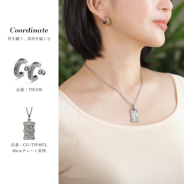 ハワイアンジュエリー ネックレス 金属アレルギー 対応 ネックレス 夏 汗純チタン ネックレス 刻印 無料 誕生石 ウェーブプレート Lサイズ チェーン 長さ選べる ステンレスより軽く肌に優しい メンズ レディース プレゼント 父の日 【品番：CG-TIP407L】_6