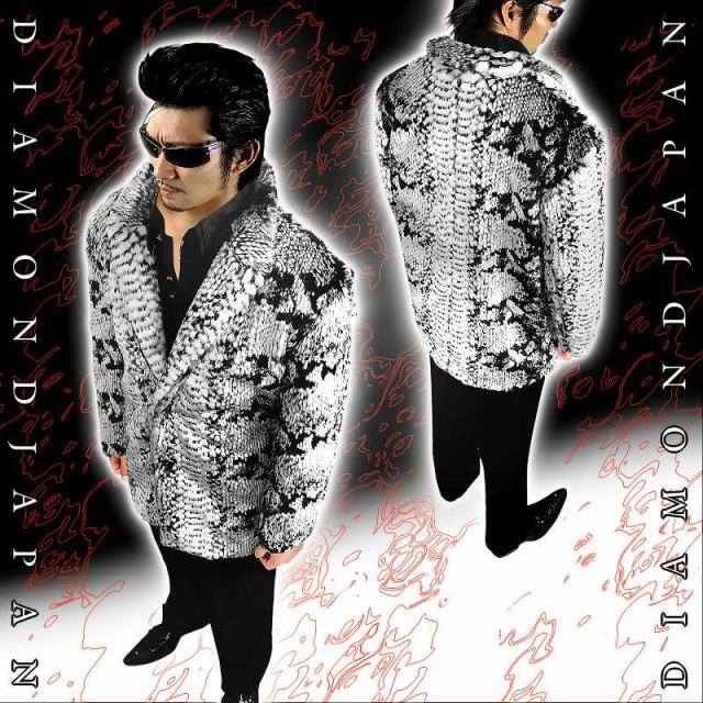 蛇柄ファー ハーフ丈コート 白×黒 服 オラオラ系 悪羅悪羅系 ヤクザ ヤンキー チョイ悪 チョイ 悪党の店 バースジャパン BIRTHJAPAN 蛇柄ファー ハーフ丈コート 白×黒 服 オラオラ系 悪羅悪羅系 ヤクザ