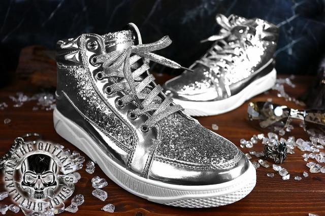ラメ入り ハイカットスニーカー 銀 靴 メンズ シューズ ファッション オラオラ系 悪羅悪羅系 の通販はau Pay マーケット Birth Japan