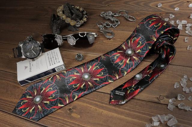 ネクタイ DIAMOND JAPAN 花柄dj-173黒 赤 バロック柄 紳士 結婚式