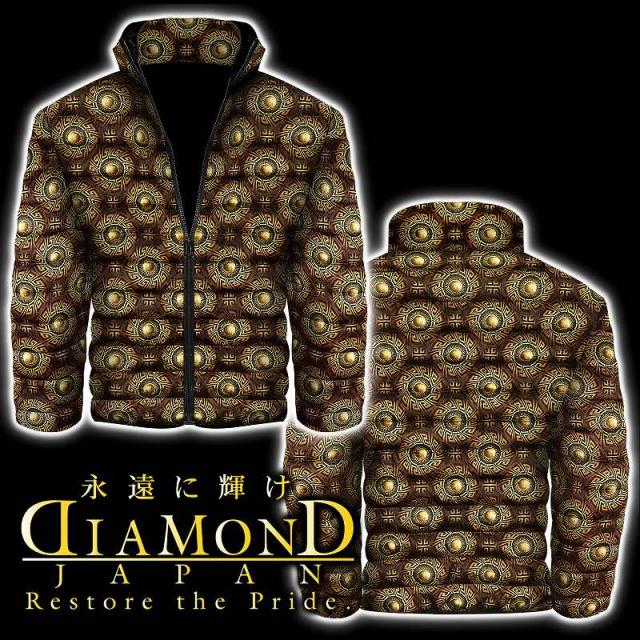 中綿ジャケット 服 DIAMOND JAPAN dj-180 グレカ模様 黒 金 防寒