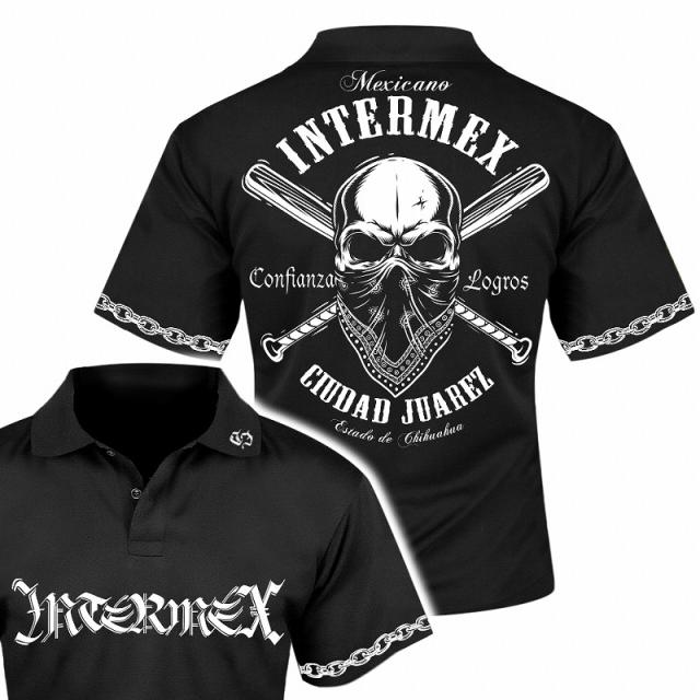 半袖 ポロシャツ 服 Intermex バットスカル Itm 016黒 白 ギャング バイカー ライダース バイク乗り B系 Hiphop系 チカーノ メンズ ファの通販はau Pay マーケット Birth Japan