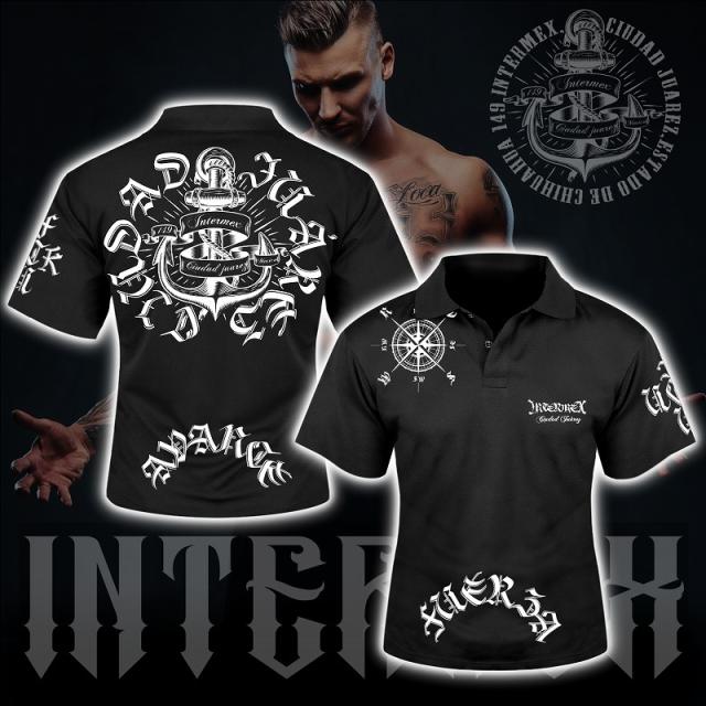 半袖 ポロシャツ 服 Intermex 碇 Itm 018黒 白 ギャング バイカー ライダース バイク乗り B系 Hiphop系 チカーノ メンズ ファッション ヤの通販はau Pay マーケット Birth Japan