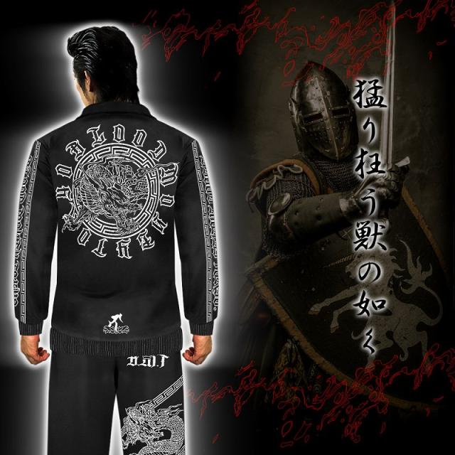 般若柄 長袖 セットアップ ジャージ BLOOD MONEY TOKYO mbt
