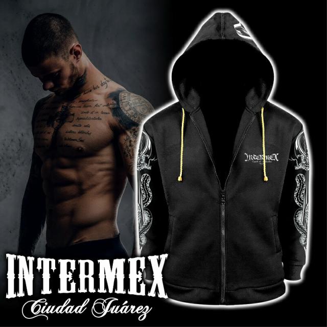 【ITM-090】 パーカー ジャケット 上着 服 三頭コブラ柄 INTERMEX インターメックス itm-095 ヤンキー メンズファッション ヤクザ オラオラ系 ブランド刺繍 ギャング チカーノ B系 HIPHOP系 バイカー_2