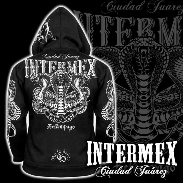 【ITM-090】 パーカー ジャケット 上着 服 三頭コブラ柄 INTERMEX インターメックス itm-095 ヤンキー メンズファッション ヤクザ オラオラ系 ブランド刺繍 ギャング チカーノ B系 HIPHOP系 バイカー_3