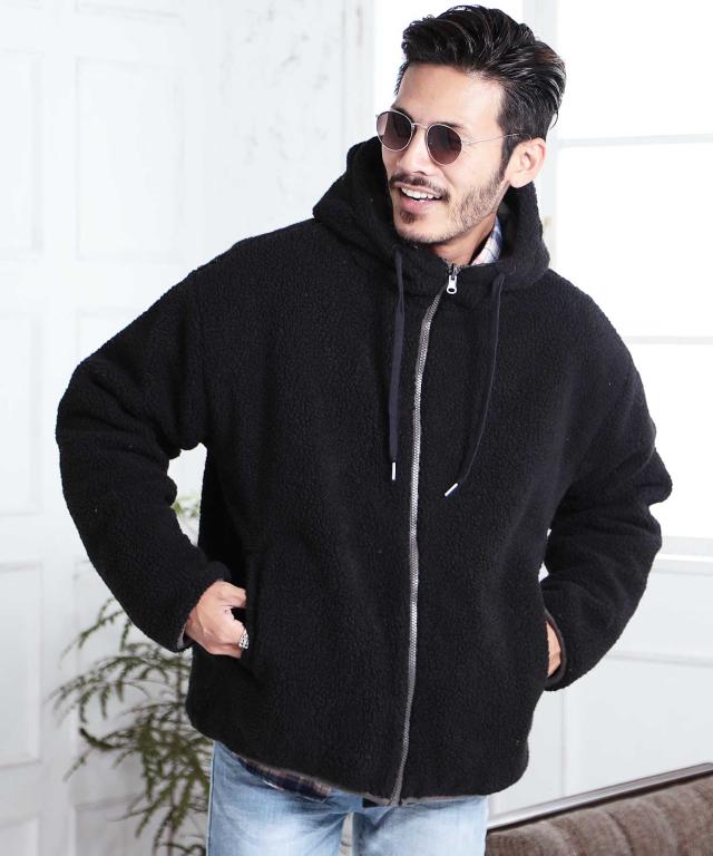 ブルゾン メンズ パーカー ストレッチ 防寒 ボア 中綿 アウター 薄中綿リバーシブルボアフリースパーカー 冬服 21 Trend D Roshell Jの通販はau Pay マーケット Jiggys Shop