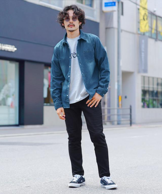 長袖シャツ メンズ カジュアルシャツ デニムシャツ 長袖 シャツ トップス メンズファッション ネイビー ブルー ブリーチ ユーズド加工 秋の通販はau Pay マーケット Jiggys Shop