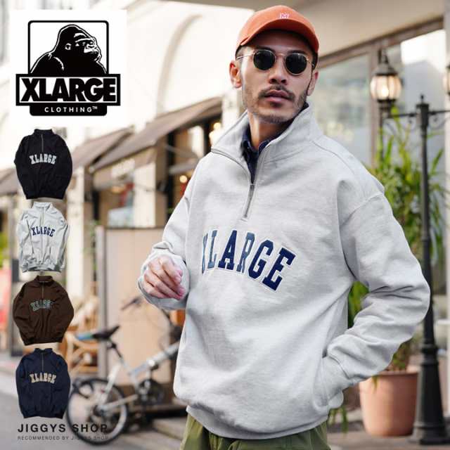 【クーポン対象外】【送料無料】 XLARGE エクストララージ HALF ZIP PULLOVER SWEAT スウェット トレーナー メンズ 長袖 おしゃれ ブラン