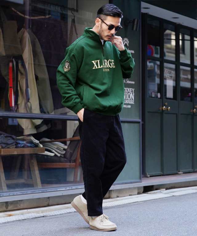 【クーポン対象外】【送料無料】 XLARGE エクストララージ HALF ZIP PULLOVER SWEAT ジップ ハーフジップ スウェット トレーナー メンズ 