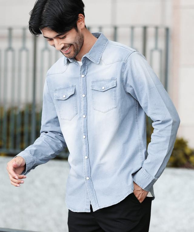 さらに最大10 Offクーポン デニムシャツ メンズ 長袖シャツ 7分袖シャツ ウエスタンシャツ カジュアルシャツ トップス 21 Trend D の通販はau Pay マーケット Jiggys Shop