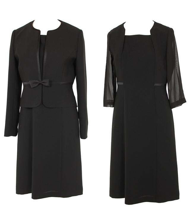 ブラックフォーマル 喪服 レディース 前開き 礼服 女性 アンサンブル