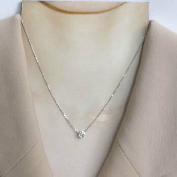 ダイヤモンドネックレス 18金ホワイトゴールド ダイヤモンド(SI2 I 