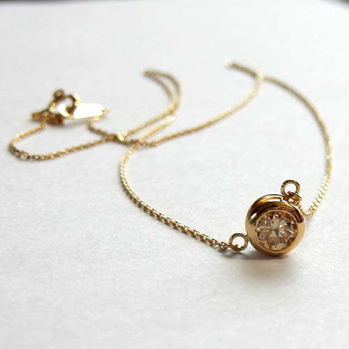 0.45カラット ライトブラウンダイヤモンド18金ゴールド ペンダント  